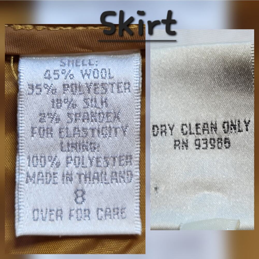 Petite Sophisticate Vintage Goldenrod Tweed Skirt Suit - Vintage - Size 8 - Picture 15 of 15